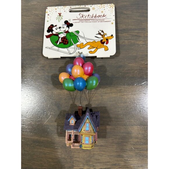 Disney Store Pixar UP House Balloons Sketchbook Christmas Ornament 2017 New - Picture 1 of 8